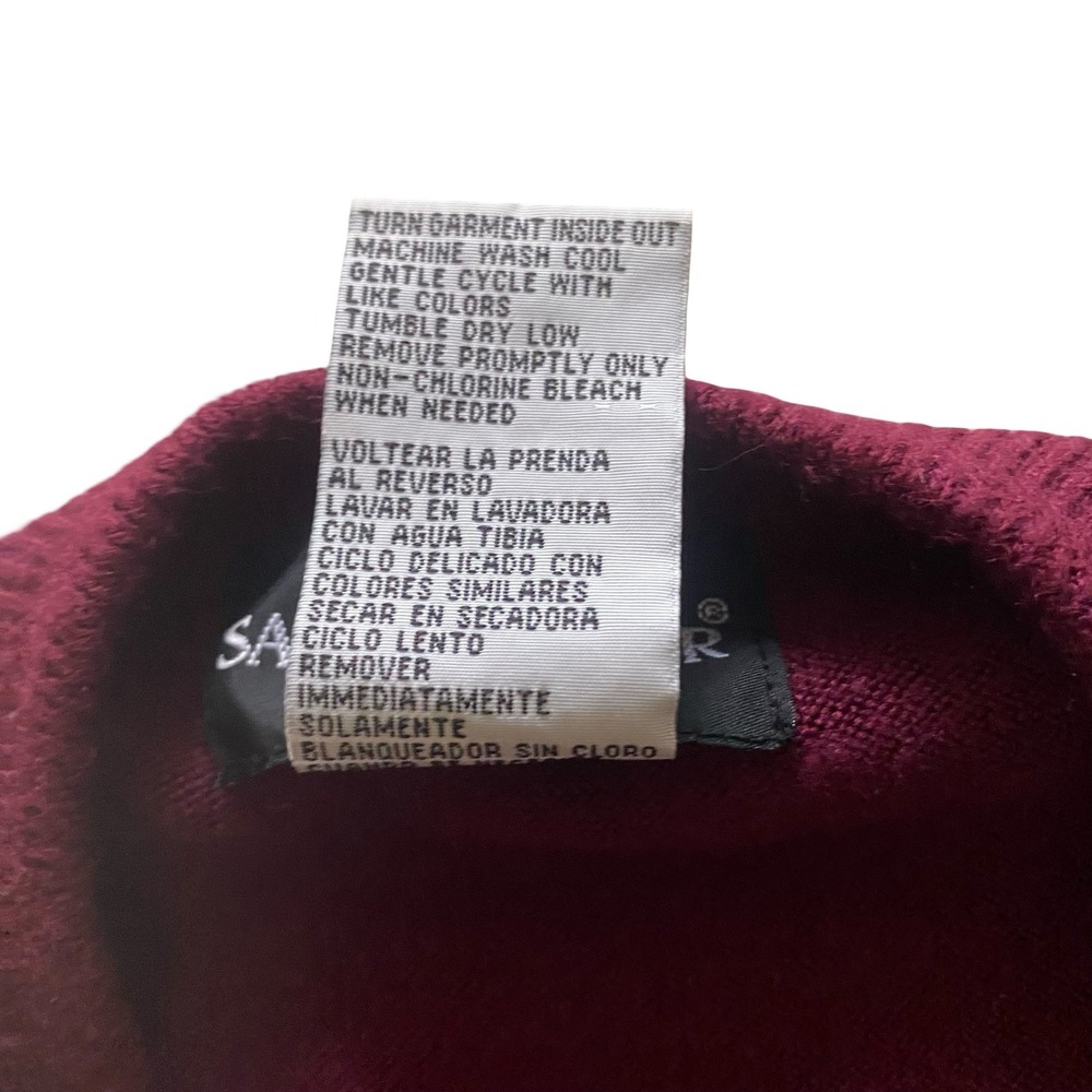 SAG Harbor Vintage Burgundy Button Front Cardigan Sweater Women Large - Picture 5 of 7